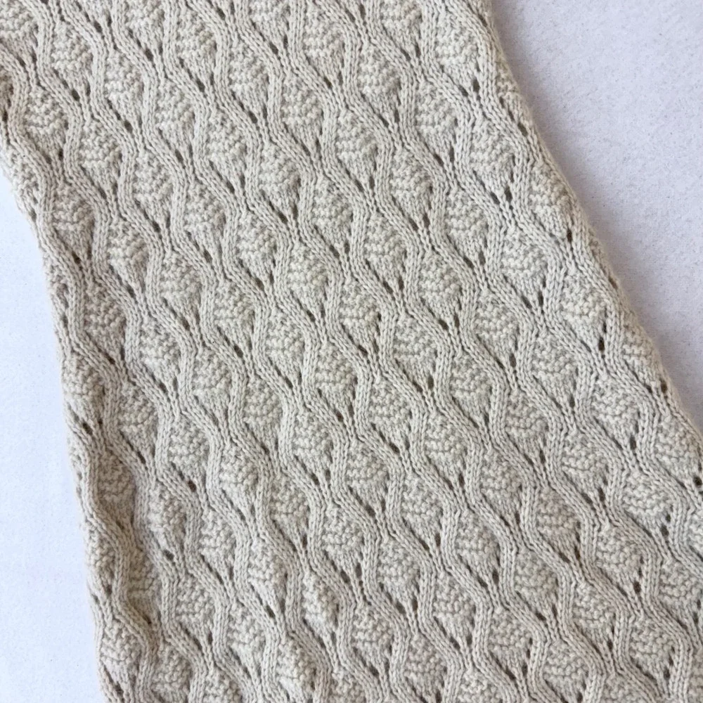 Cynthia Rowley Beige Angora Wool Blend Cowl Neck Cable Knit Sweater Dress XS - Picture 5 of 13